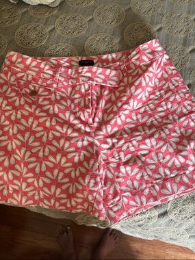 Ann Taylor Pink and White Floral Print Shorts